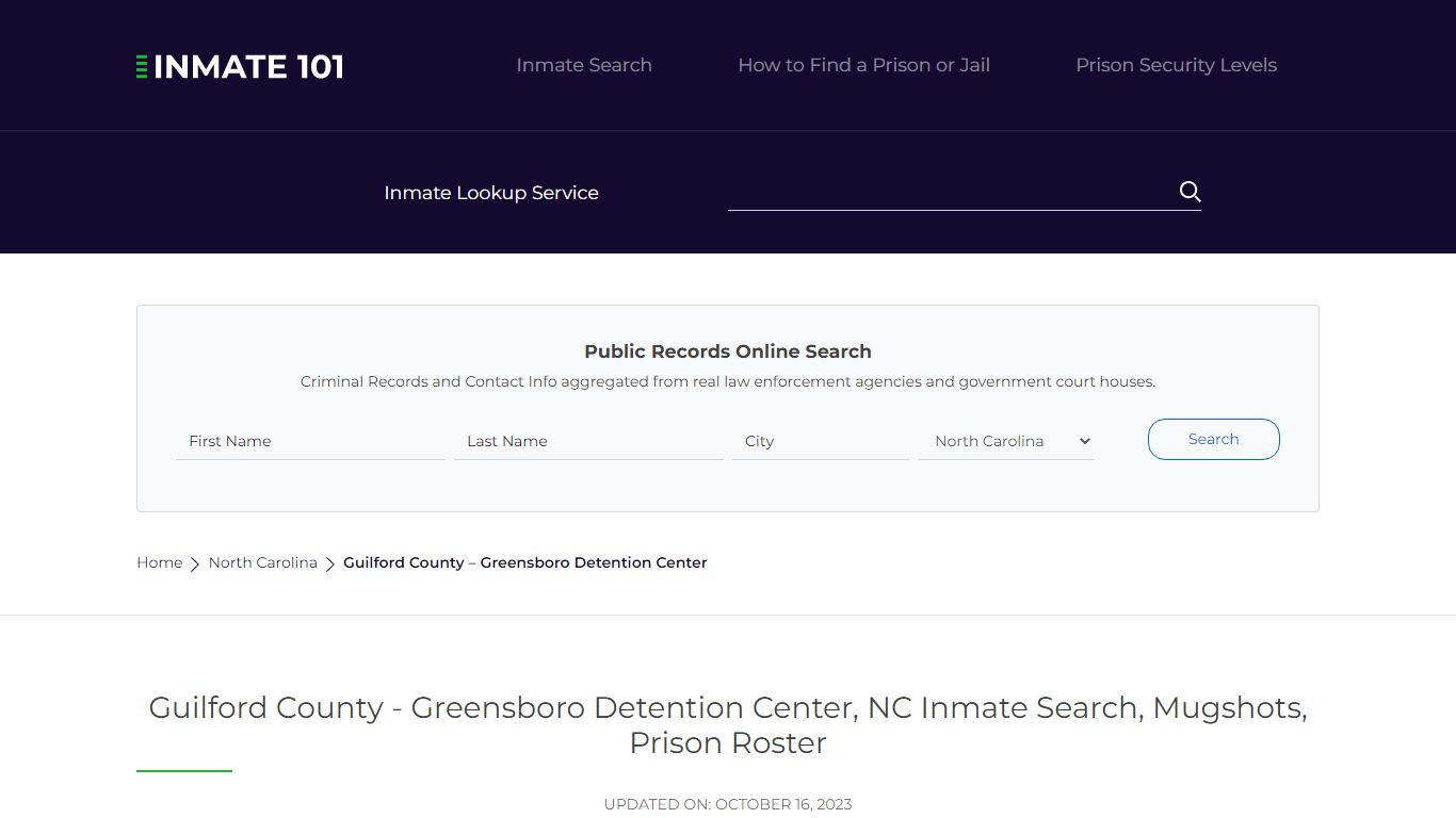 Guilford County - Greensboro Detention Center, NC Inmate Search ...